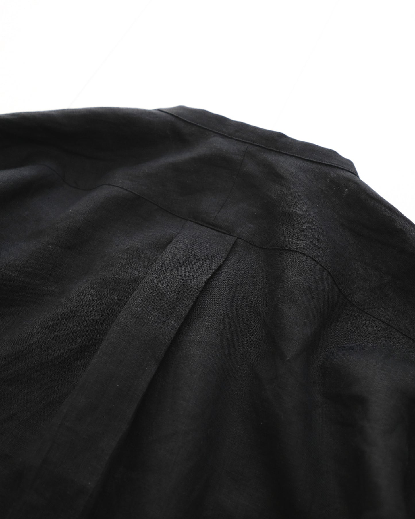 Ante black ardd linen リネンノーカラーシャツ
