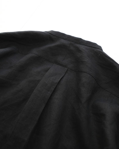 Ante black ardd linen リネンノーカラーシャツ