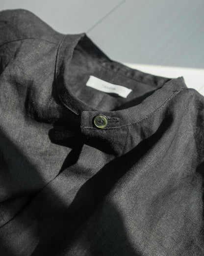Ante black ardd linen リネンノーカラーシャツ