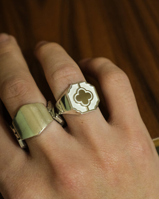 FOLIA FRONS FLAT RING / スクエアフラットシルバーリング