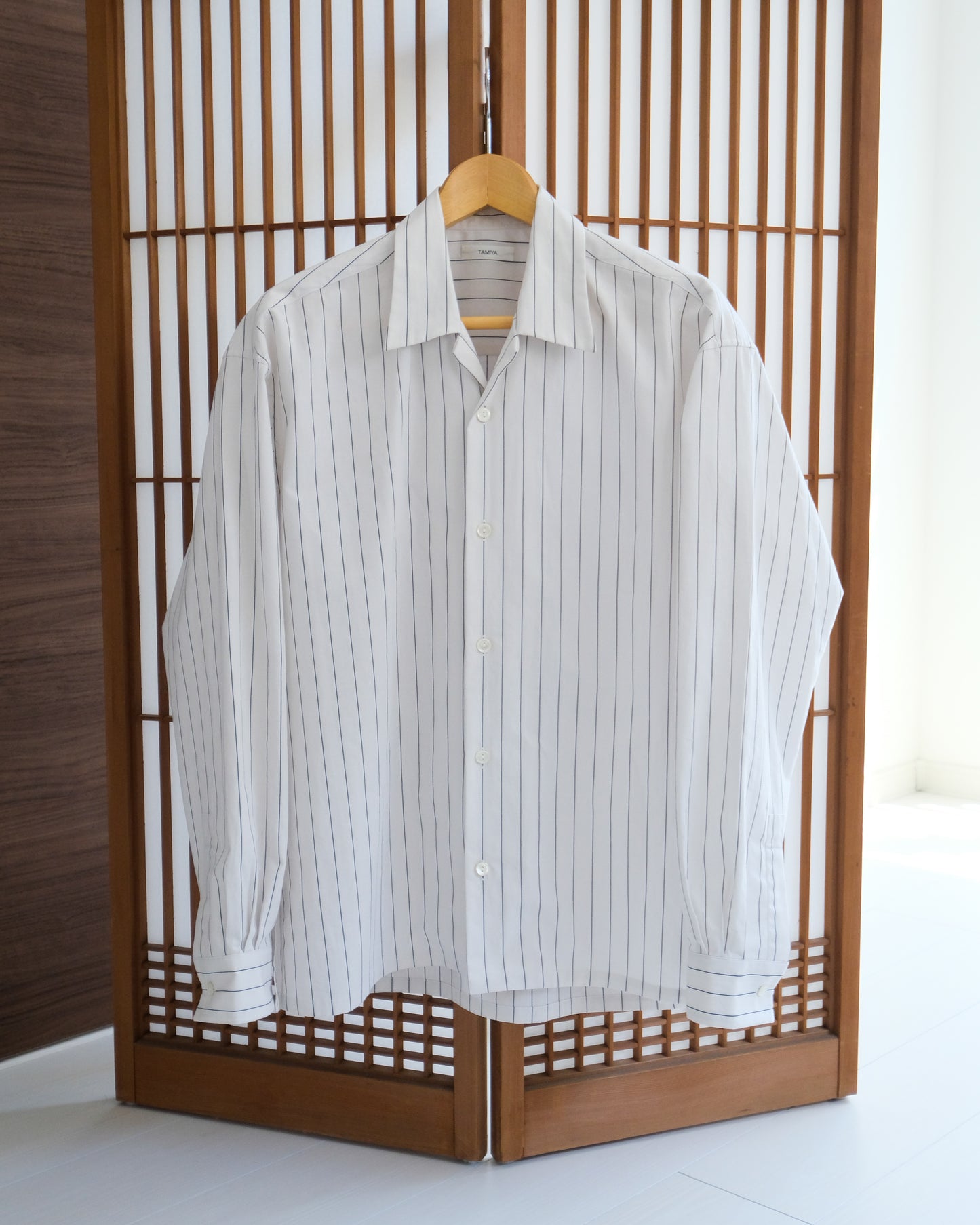 Ortus stripe cotton ストライプパジャマシャツ