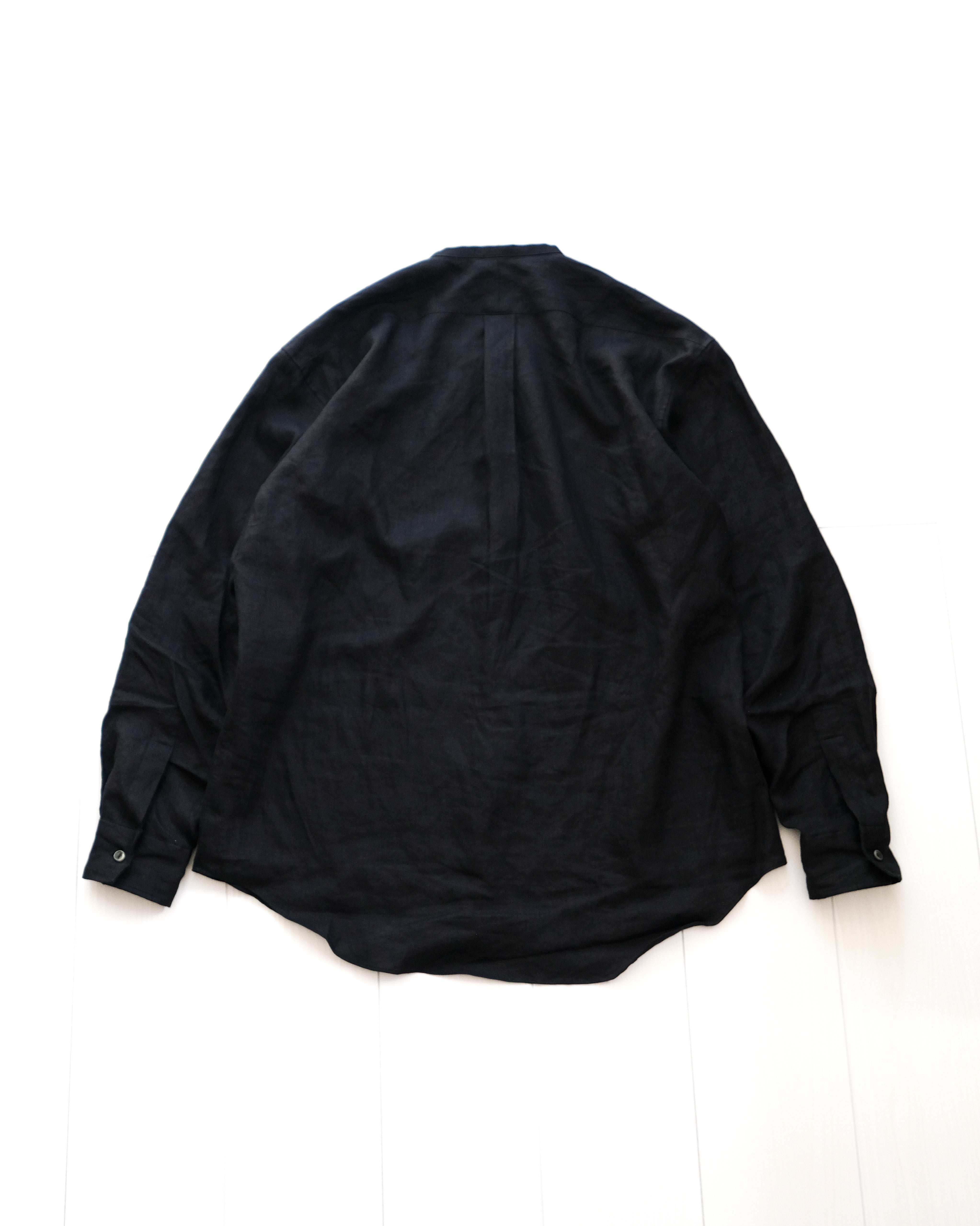 Ante black linen リネンノーカラーシャツ | 日本製麻シャツ – TAMIYA