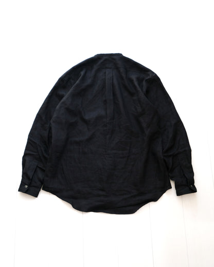 Ante black ardd linen リネンノーカラーシャツ
